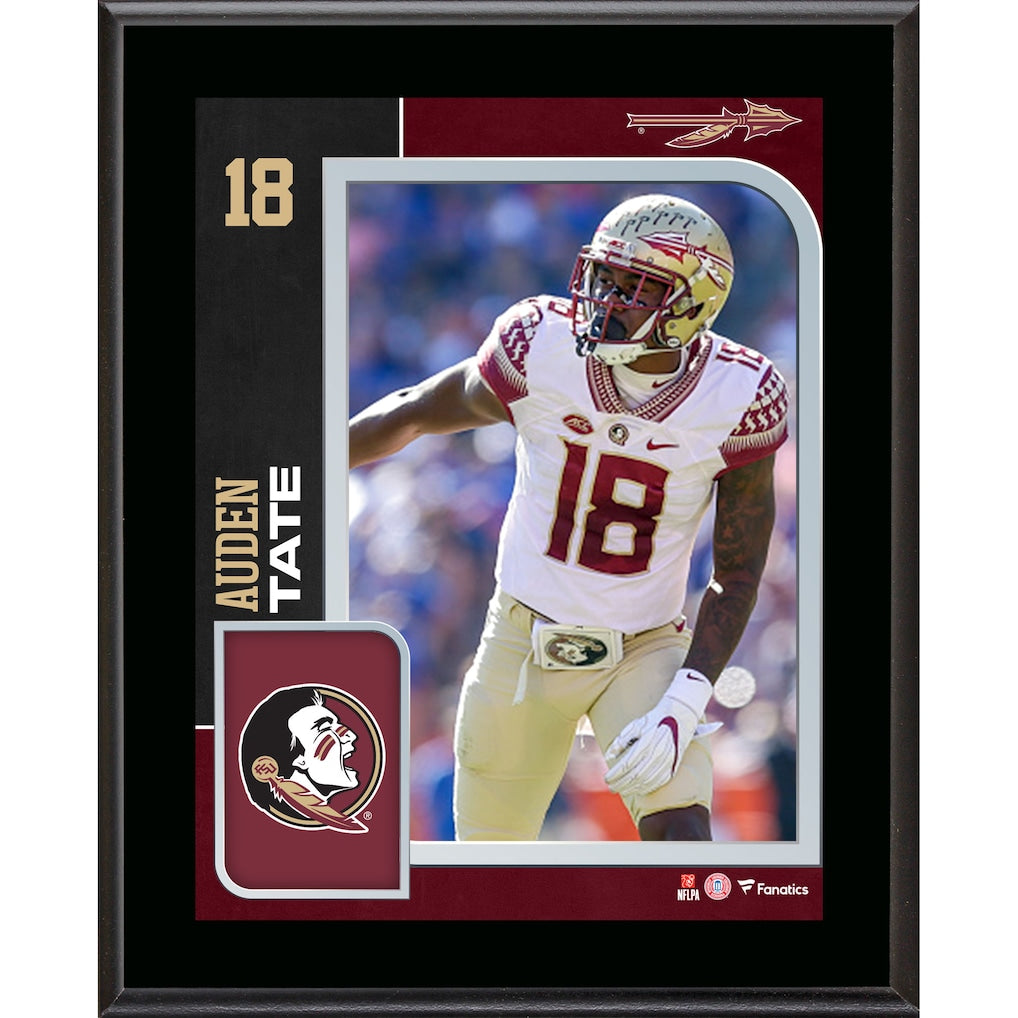 Auden Tate Florida State Seminoles 10.5'' x 13'' Sublimated Player Plaque