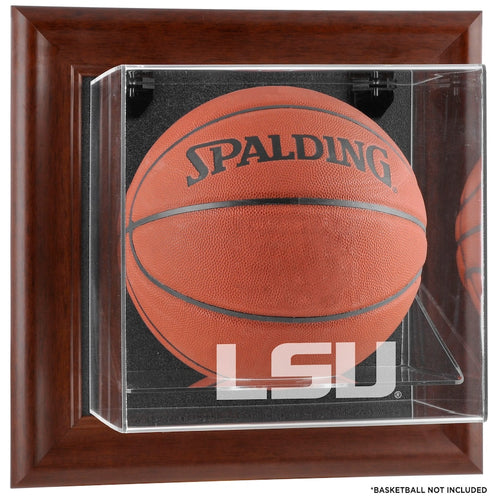 LSU Tigers Brown Framed Wall Mounted Basketball Display Case