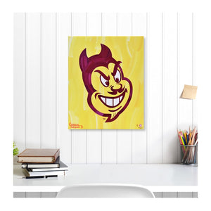 Arizona State Sun Devils 16'' x 20'' ''Sparky Head'' Logo Gallery Wrapped Canvas Giclee