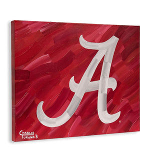 Alabama Crimson Tide 16'' x 20'' ''A'' Logo Gallery Wrapped Original Artwork - Limited Edition of 1