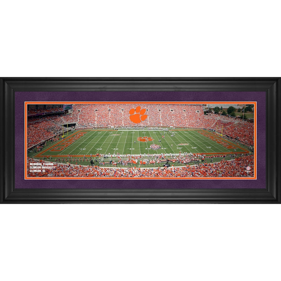 Clemson Tigers Framed 10'' x 30'' Frank Howard Feld at Clemson Memorial Stadium Panoramic Photograph