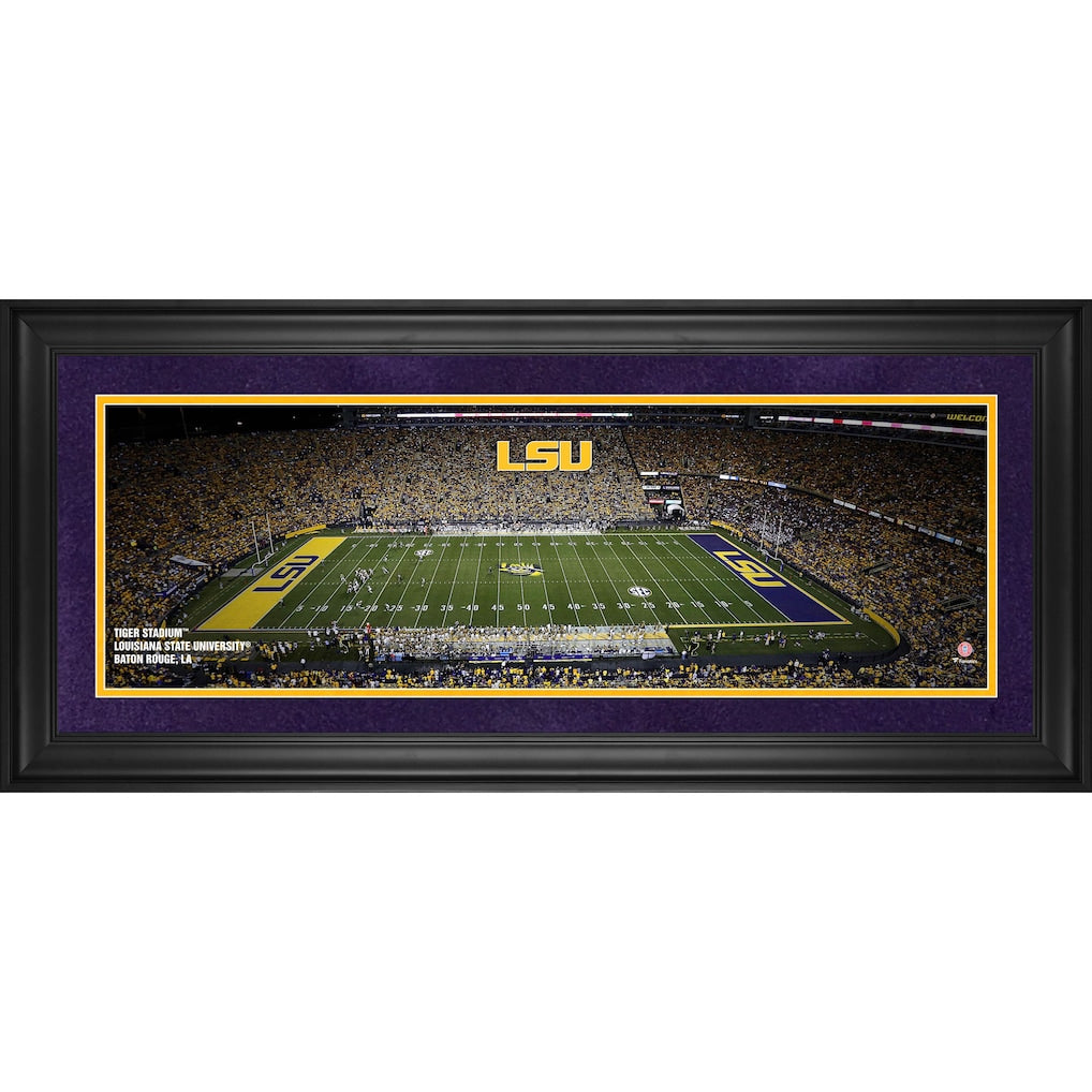 LSU Tigers Framed 10'' x 30'' Tiger Stadium Panoramic Photograph