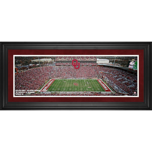 Oklahoma Sooners Framed 10'' x 30'' Gaylord Family Oklahoma Memorial Stadium Panoramic Photograph