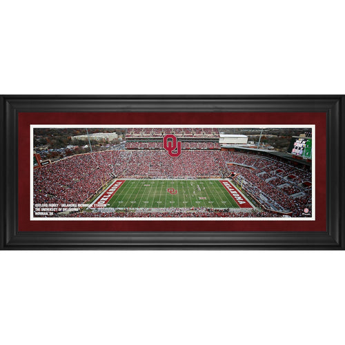 Oklahoma Sooners Framed 10'' x 30'' Gaylord Family Oklahoma Memorial Stadium Panoramic Photograph