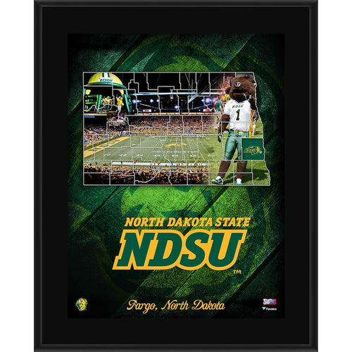 North Dakota State Bison 10.5'' x 13'' 2018 Sublimated State Plaque