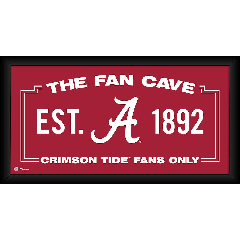 Alabama Crimson Tide Framed 10'' x 20'' Fan Cave Collage