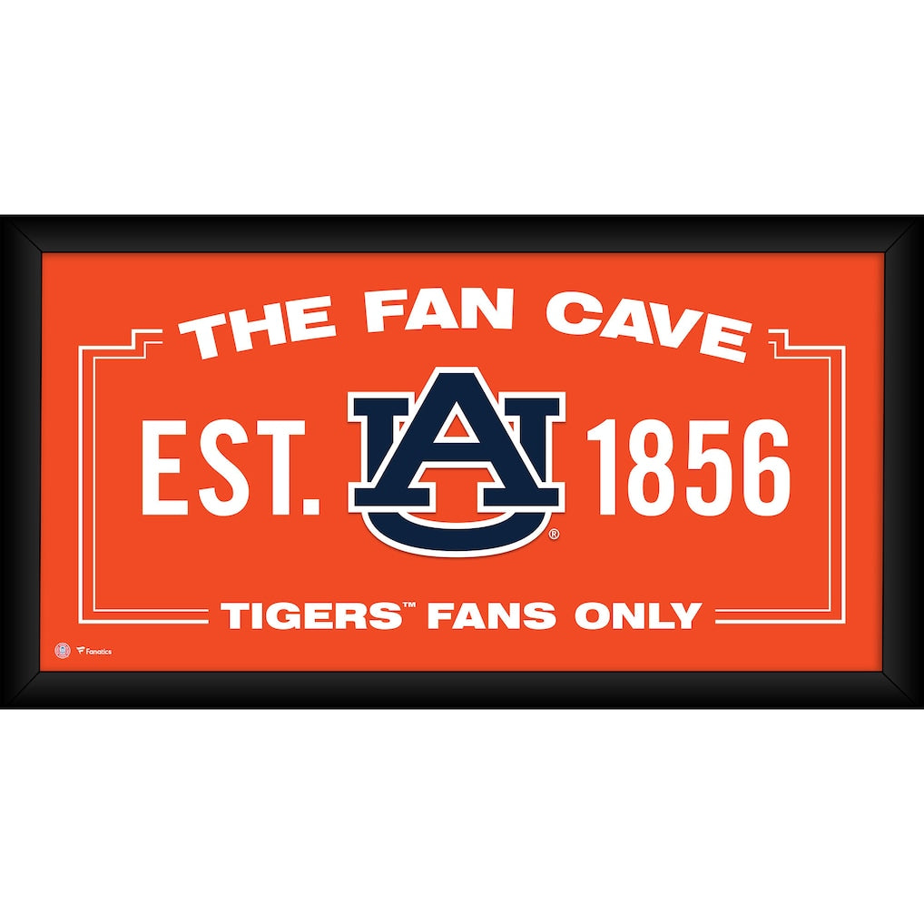Auburn Tigers Framed 10'' x 20'' Fan Cave Collage