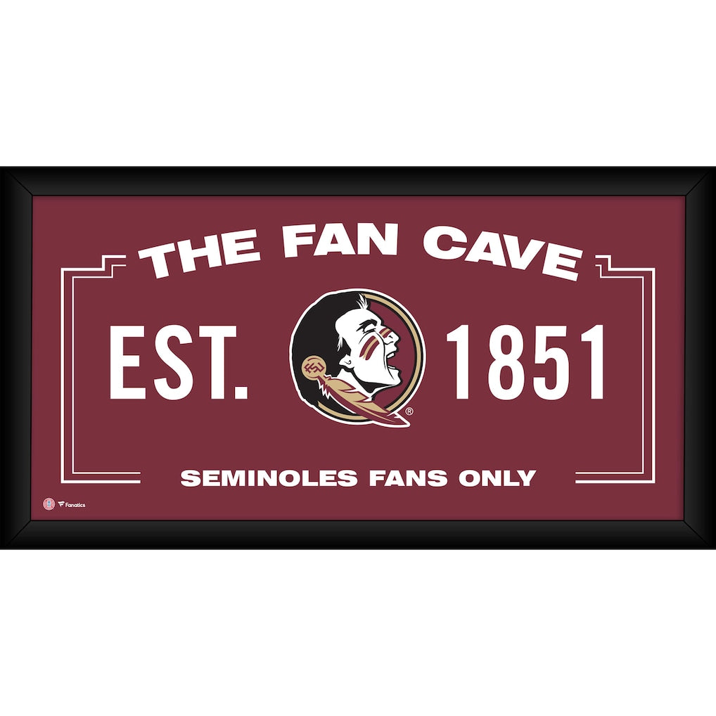 Florida State Seminoles Framed 10'' x 20'' Fan Cave Collage