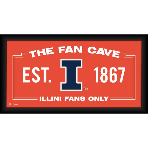 Illinois Fighting Illini Framed 10'' x 20'' Fan Cave Collage