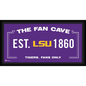 LSU Tigers Framed 10'' x 20'' Fan Cave Collage