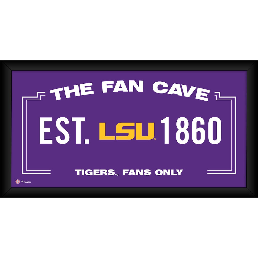 LSU Tigers Framed 10'' x 20'' Fan Cave Collage