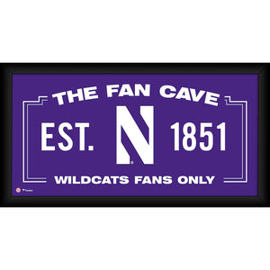 Northwestern Wildcats Framed 10'' x 20'' Fan Cave Collage