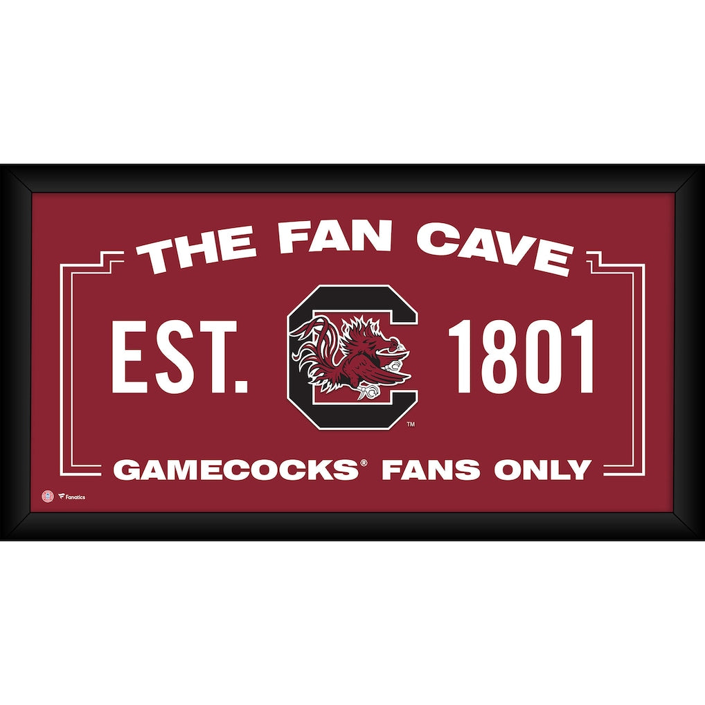 South Carolina Gamecocks Framed 10'' x 20'' Fan Cave Collage