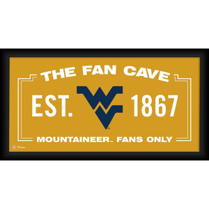 West Virginia Mountaineers Framed 10'' x 20'' Fan Cave Collage