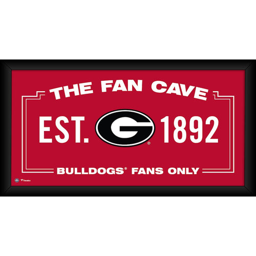 Georgia Bulldogs Framed 10'' x 20'' Fan Cave Collage