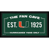 Miami Hurricanes Framed 10'' x 20'' Fan Cave Collage