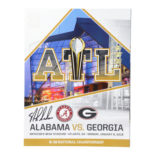 Nick Saban Alabama Crimson Tide Autographed 2018 College Football Playoff National Championship Game Program