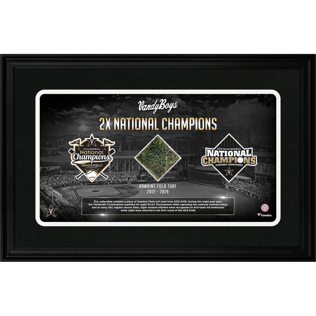 Vanderbilt Commodores Framed 10'' x 18'' Team Collage with a Piece of Game-Used Artificial Turf