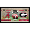 Alabama Crimson Tide vs. Georgia Bulldogs Framed 10'' x 20'' House Divided Football Collage