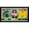 Michigan State Spartans vs. Michigan Wolverines Framed 10'' x 20'' House Divided Football Collage