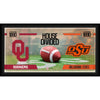 Oklahoma State Cowboys vs. Oklahoma Sooners Framed 10'' x 20'' House Divided Football Collage