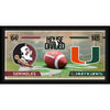 Florida State Seminoles vs. Miami Hurricanes Framed 10'' x 20'' House Divided Football Collage