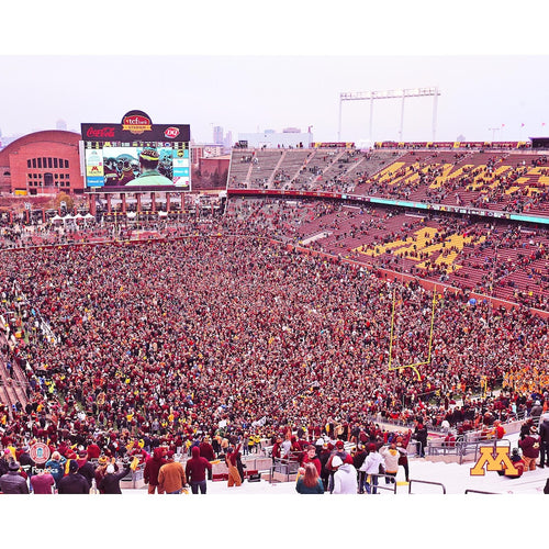 Minnesota Golden Gophers Unsigned 2019 Win Over Penn State Rushed Field Photograph