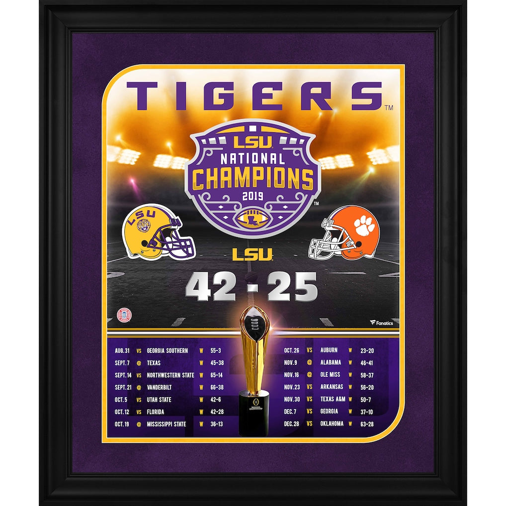 LSU Tigers Framed 20'' x 24'' College Football Playoff 2019 National Champions Collage