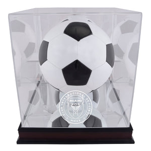 Inter Miami CF Mahogany Team Logo Soccer Ball Display Case