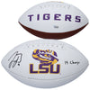 Joe Burrow LSU Tigers Autographed White Panel Football with ''19 Champs'' Inscription