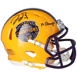 Joe Burrow LSU Tigers Autographed College Football Playoff 2019 National Champions Riddell Speed Mini Helmet with ''19 Champs'' Inscription