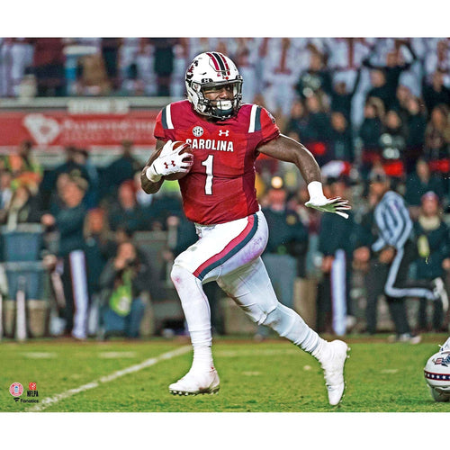 Deebo Samuel South Carolina Gamecocks Unsigned Red Jersey Running Photograph