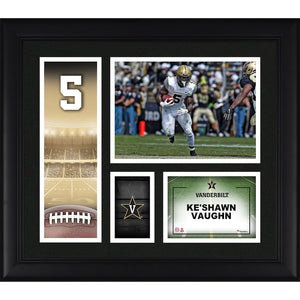 Ke'Shawn Vaughn Vanderbilt Commodores Framed 15'' x 17'' Player Core Collage