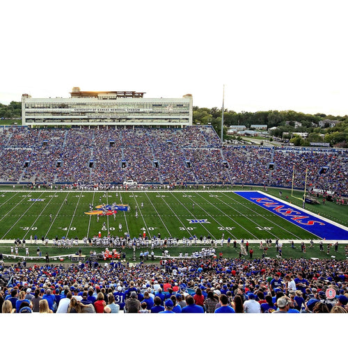 Kansas Jayhawks Unsigned David Booth Kansas Memorial Stadium Photograph