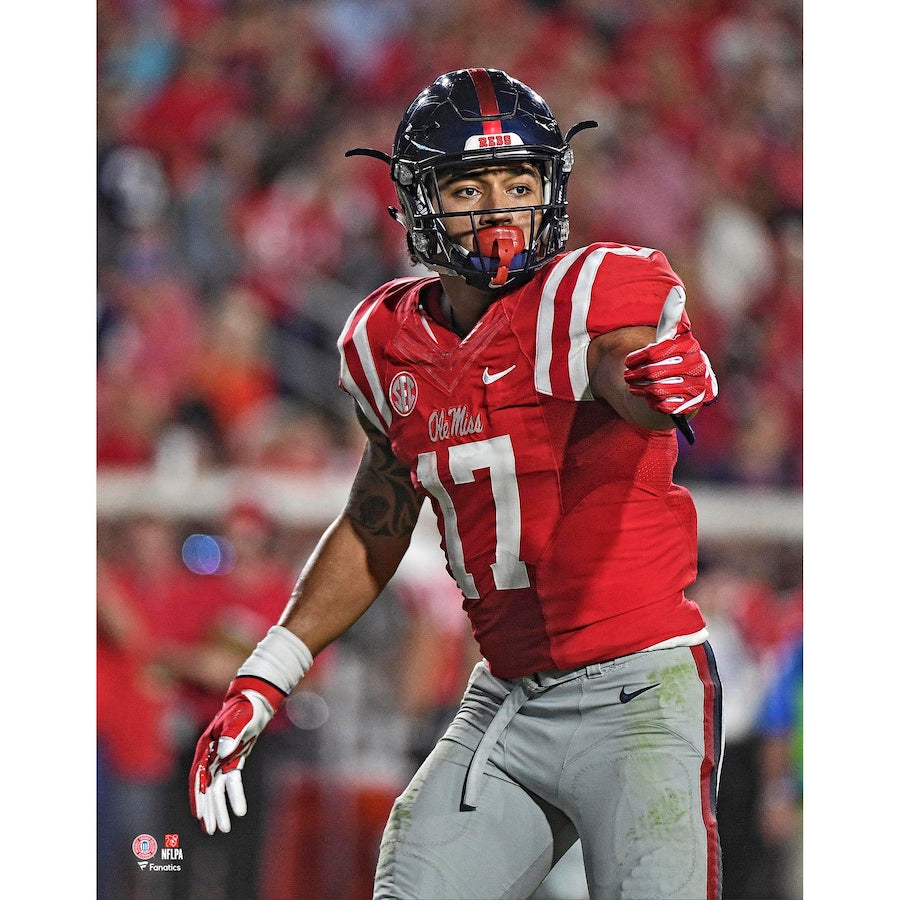 Evan Engram Ole Miss Rebels Unsigned Pre-Snap Check Photograph