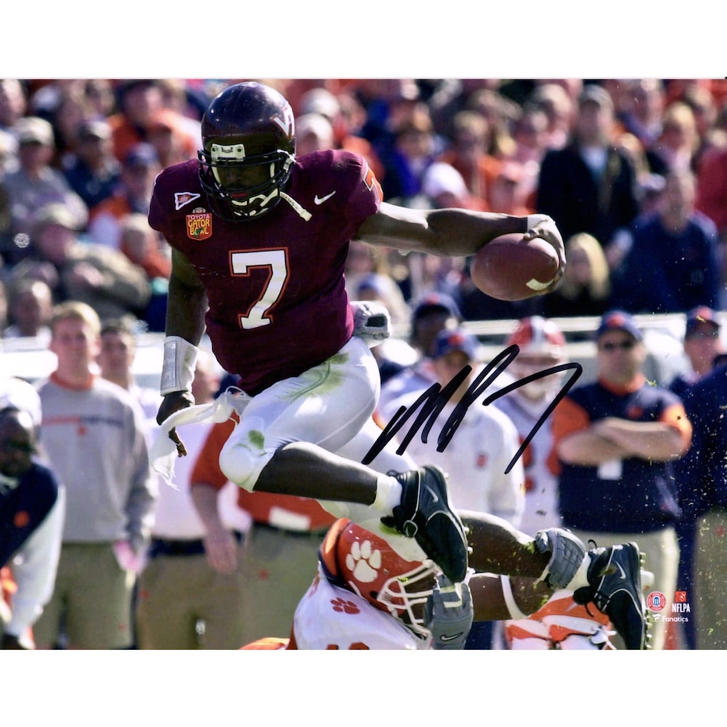 Michael Vick Virginia Tech Hokies Autographed 8'' x 10'' Hurdle Photograph