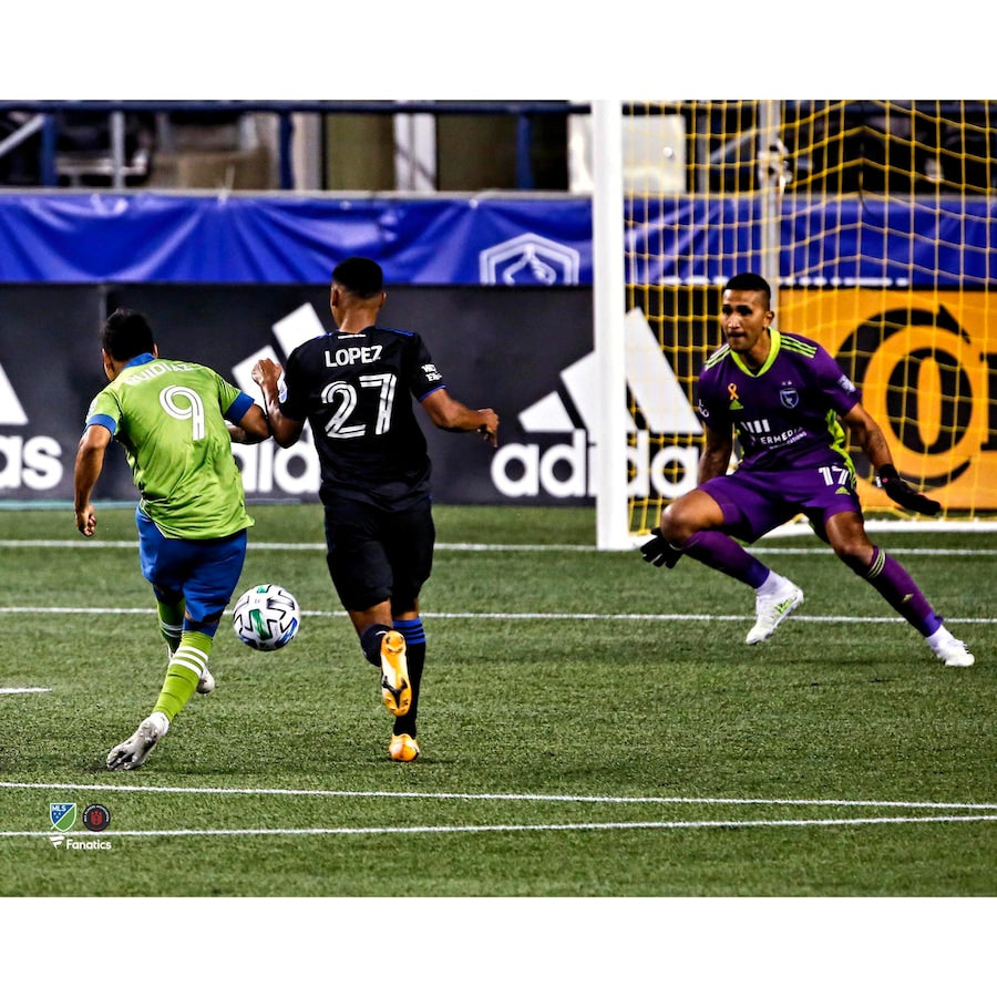 Raul Ruidiaz Seattle Sounders FC Unsigned Goal in Win vs. San Jose Earthquakes Photograph