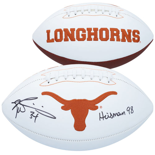 Ricky Williams Texas Longhorns Autographed White Panel Football with ''Heisman 98'' Inscription