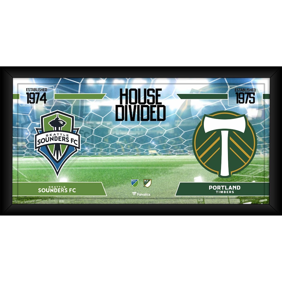 Seattle Sounders FC vs. Portland Timbers Framed 10'' x 20'' House Divided Collage