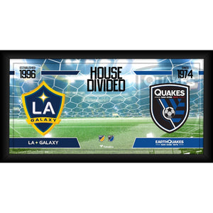 LA Galaxy vs. San Jose Earthquakes Framed 10'' x 20'' House Divided Collage