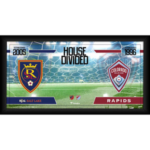 Real Salt Lake vs. Colorado Rapids Framed 10'' x 20'' House Divided Collage