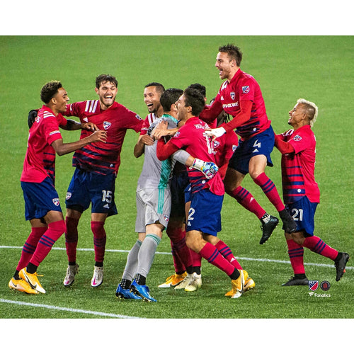 FC Dallas Unsigned 2020 MLS Playoffs Round 1 Penalty Shootout Win vs. Portland Timbers Celebration Photograph