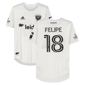 Felipe Martins D.C. United Autographed Match-Used White #18 Jersey from the 2020 MLS Season