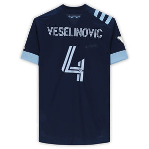 Ranko Veselinovic Vancouver Whitecaps FC Autographed Match-Used #4 Navy Jersey from the 2020 MLS Season