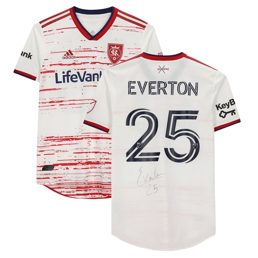 Everton Luiz Real Salt Lake Autographed Match-Used #25 White Jersey from the 2020 MLS Season