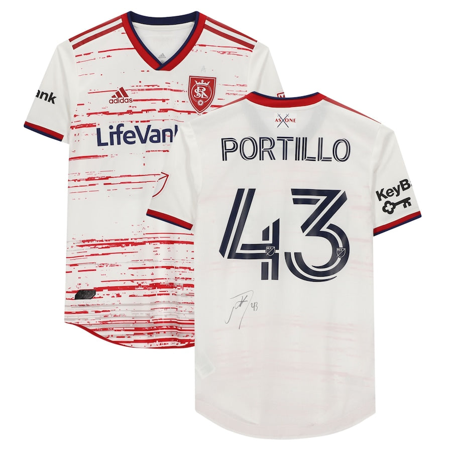 Justin Portillo Real Salt Lake Autographed Match-Used #43 White Jersey from the 2020 MLS Season