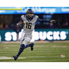 Jared Goff Cal Bears Unsigned Silver Jersey Running with Ball Photograph
