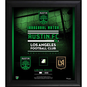 Austin FC Framed 15'' x 17'' Inaugural Match Collage with Piece of Game-Used Ball - Limited Edition of 250