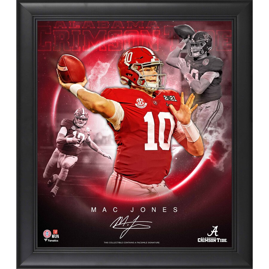 Mac Jones Alabama Crimson Tide Facsimile Signature Framed 15'' x 17'' Stars of the Game Collage
