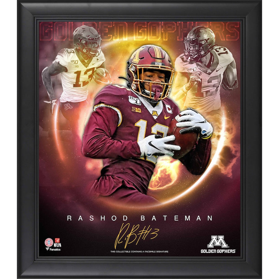 Rashod Bateman Minnesota Golden Gophers Facsimile Signature Framed 15'' x 17'' Stars of the Game Collage